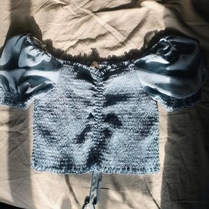 Love tree baby blue top